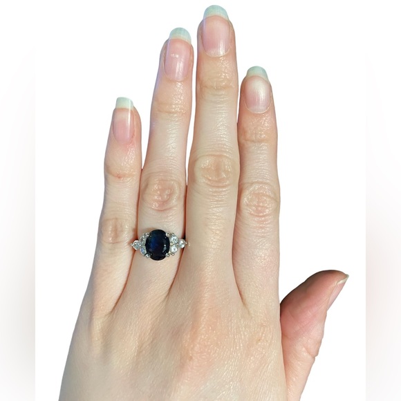 Royal Blue Topaz Oval Opulence Ring - Picture 3 of 3